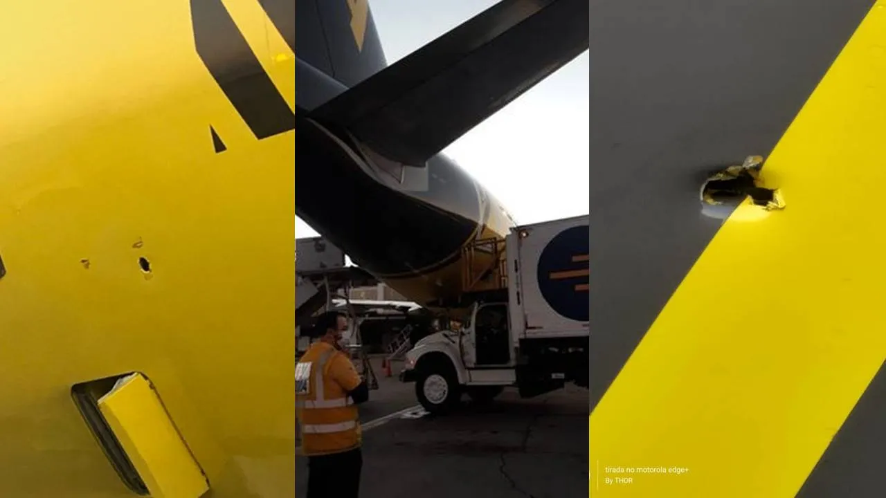 Caminhão causa dano em aeronave de nova companhia aérea