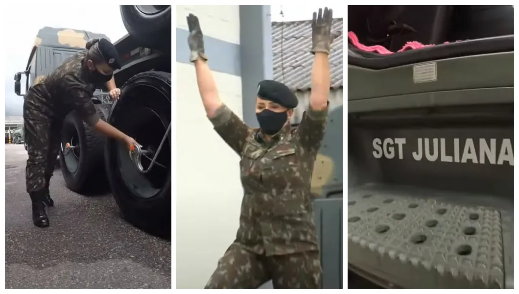 Vídeo: Juliana e a primeira motorista carreteira com excesso de largura do Exército Brasileiro