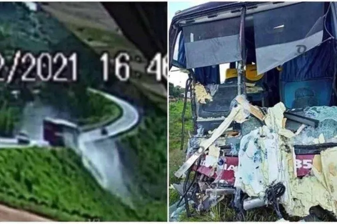 Video: Uma colisão entre um caminhão e um ônibus deixa duas pessoas em óbito, no Sul de Minas
