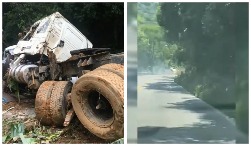 Carreta perde freio: caminhoneiro pula e foge por falta de documento do caminhão
