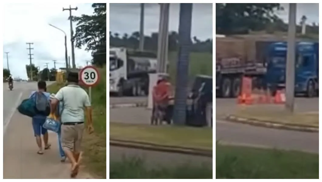Absurdo: Caminhoneiros precisam andar por 3 km após seus caminhões ficaram retidos na PRF