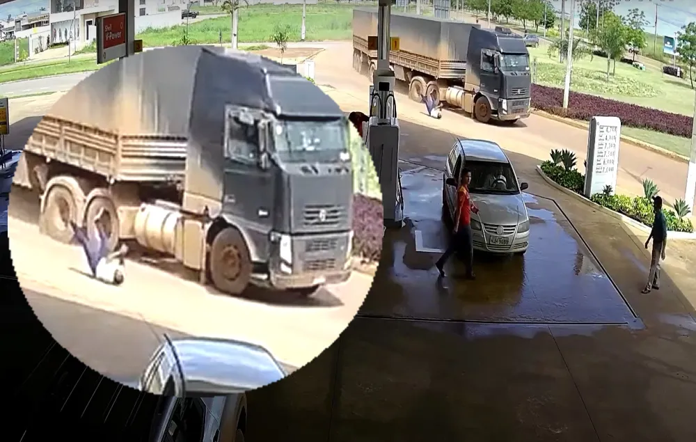 Covardia! Motorista com as mãos amarradas pula de seu próprio caminhão enquanto o veículo é levado pelos marginais
