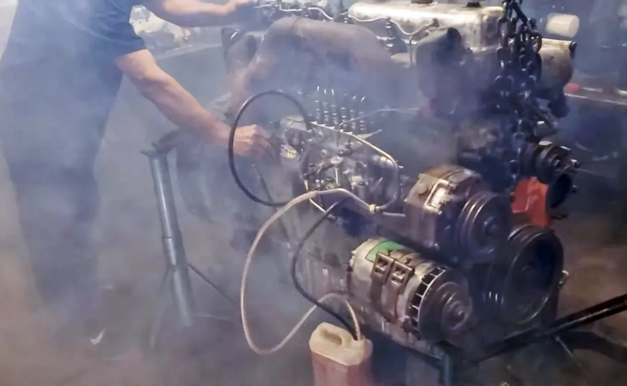 Motor Scania 110: primeira partida depois da retífica