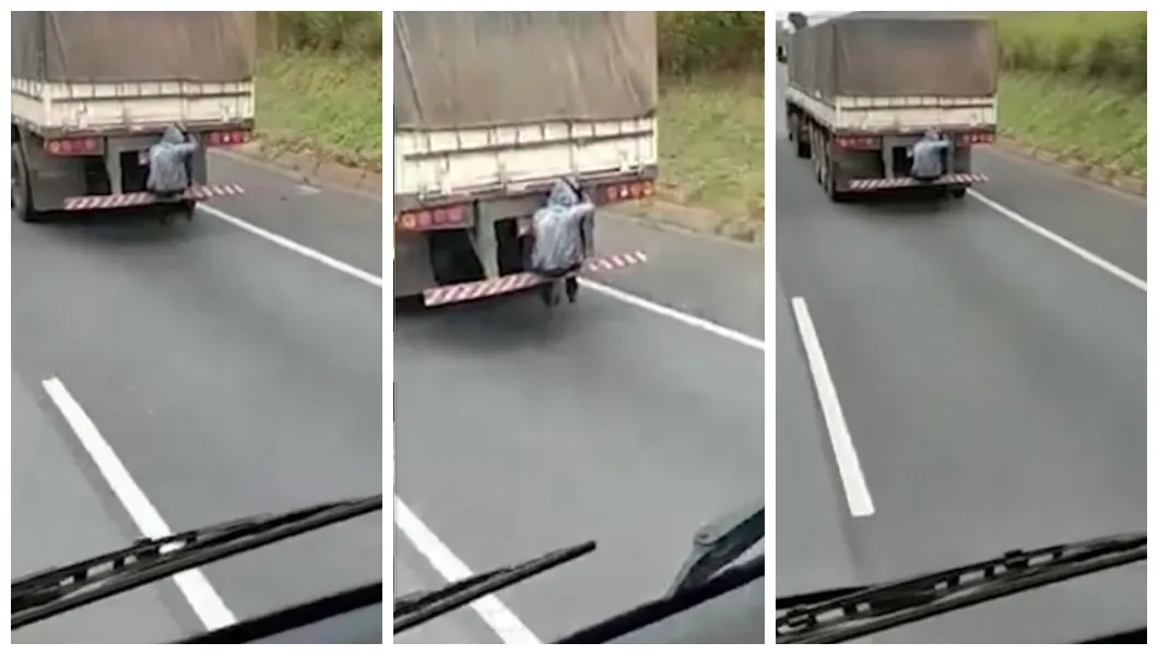 Caminhoneiro pode ser punido por permitir que alguém pegue rabeira?