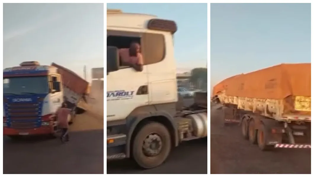 Caminhoneiro Nao Aguentar Esperar Descarga E Joga Carga No Patio Da Empresa