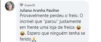 Comentário da seguidora: Juliana