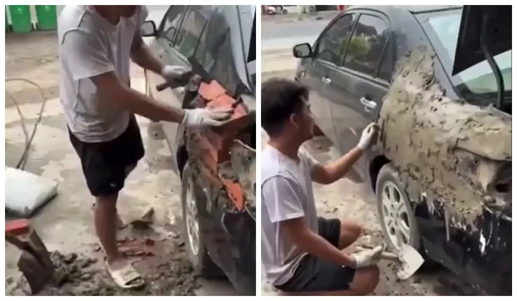 Homem reboca lataria de carro e resultado final ficou impressionante