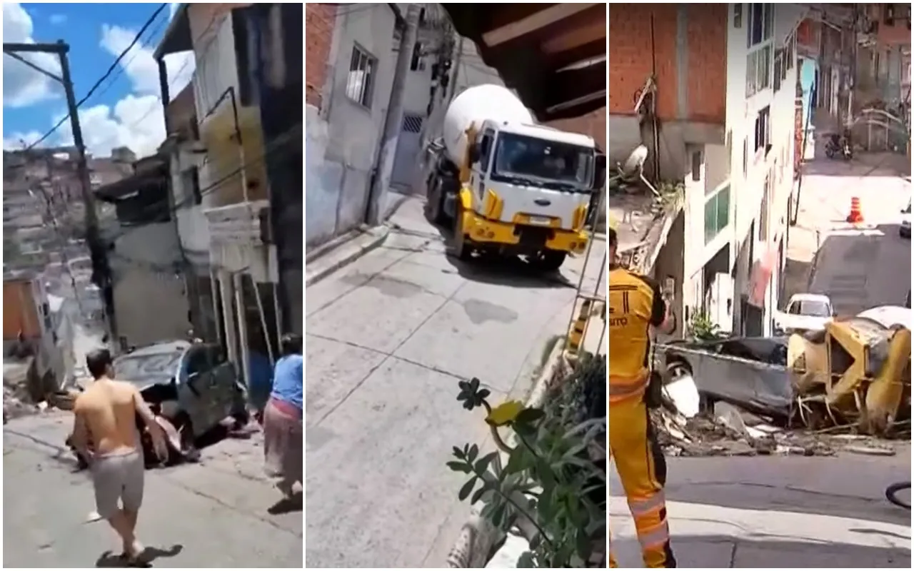 Parte de caminhão-betoneira, que desgovernou em ladeira na Zona Norte de São Paulo, está encalhada há dez dias no local do acidente