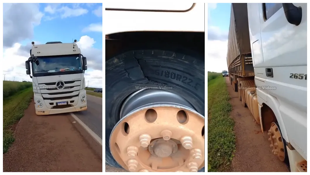 Pneu Importado Quase Custa A Vida De Caminhoneiro