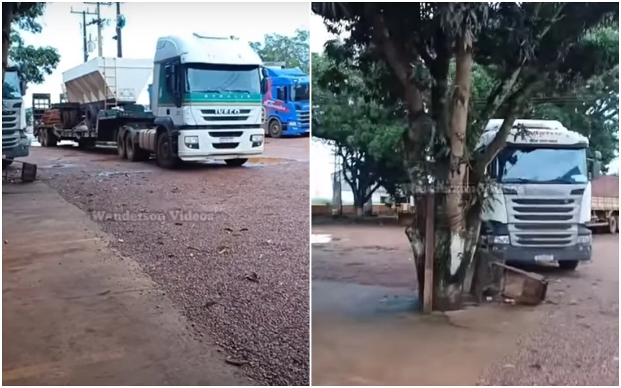 Caminhoneiro estaciona bloqueando colega e não acorda para tirar o caminhão
