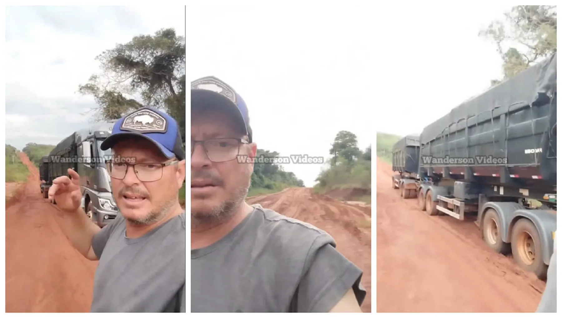 Caminhoneiro soltou o verbo após ser indicado a trafegar em uma péssima estrada