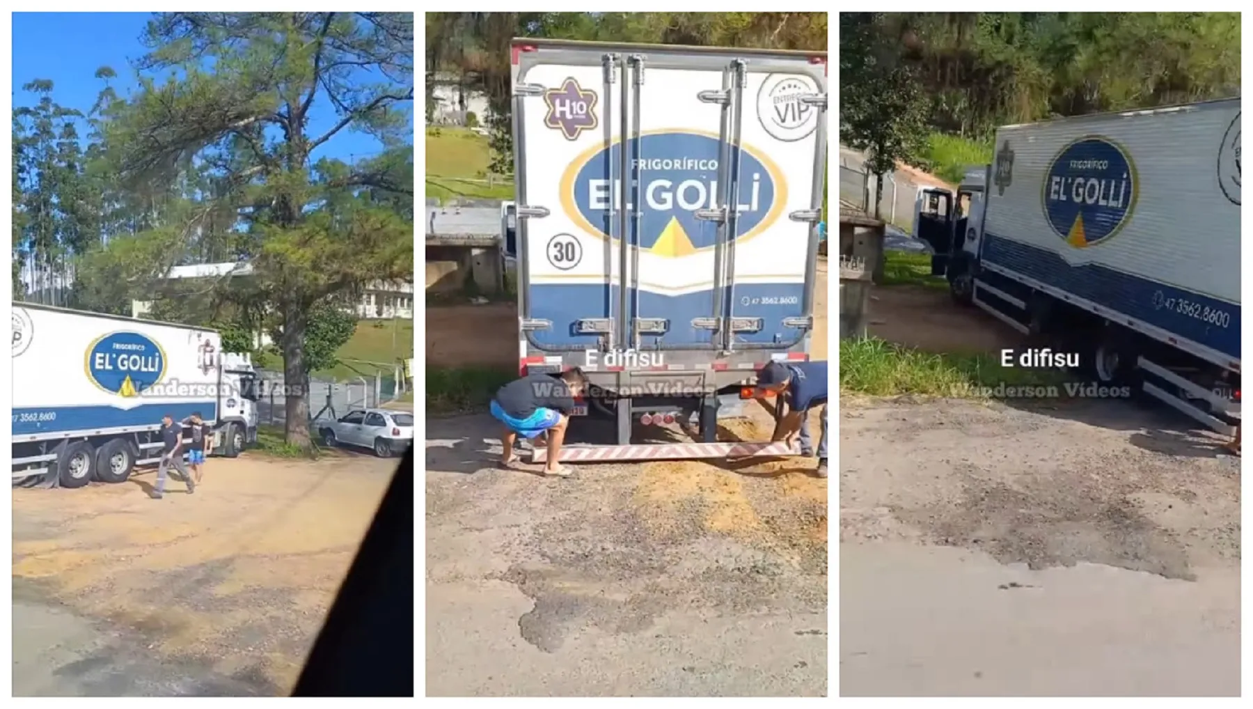 Caminhoneiro estaciona em local errado e acaba ficando preso