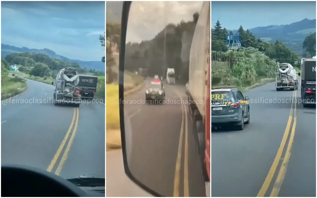 Veja o que aconteceu com o caminhoneiro que fez ultrapassagem indevida na frente da PRF