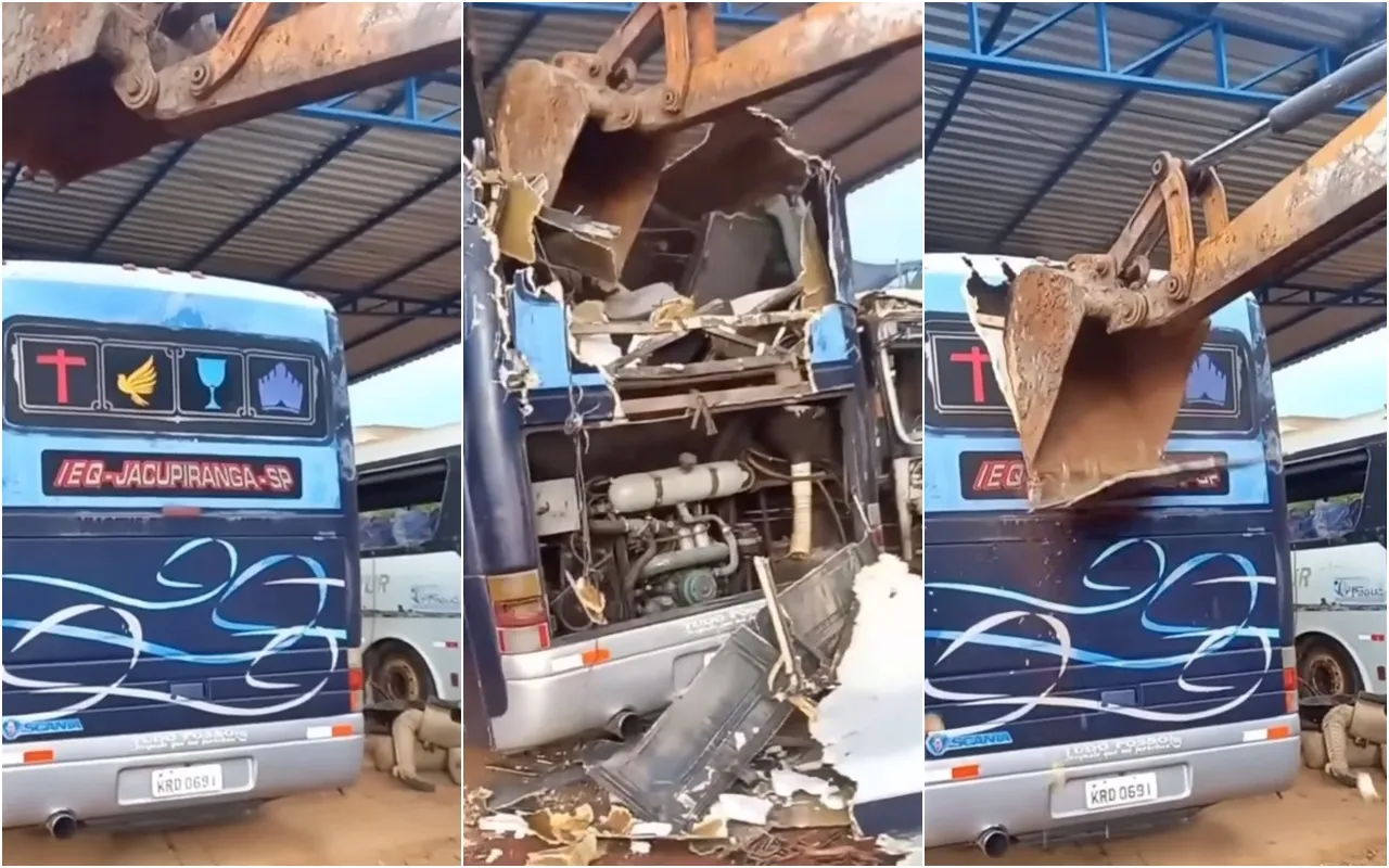 ONIBUS DESTRUIDO