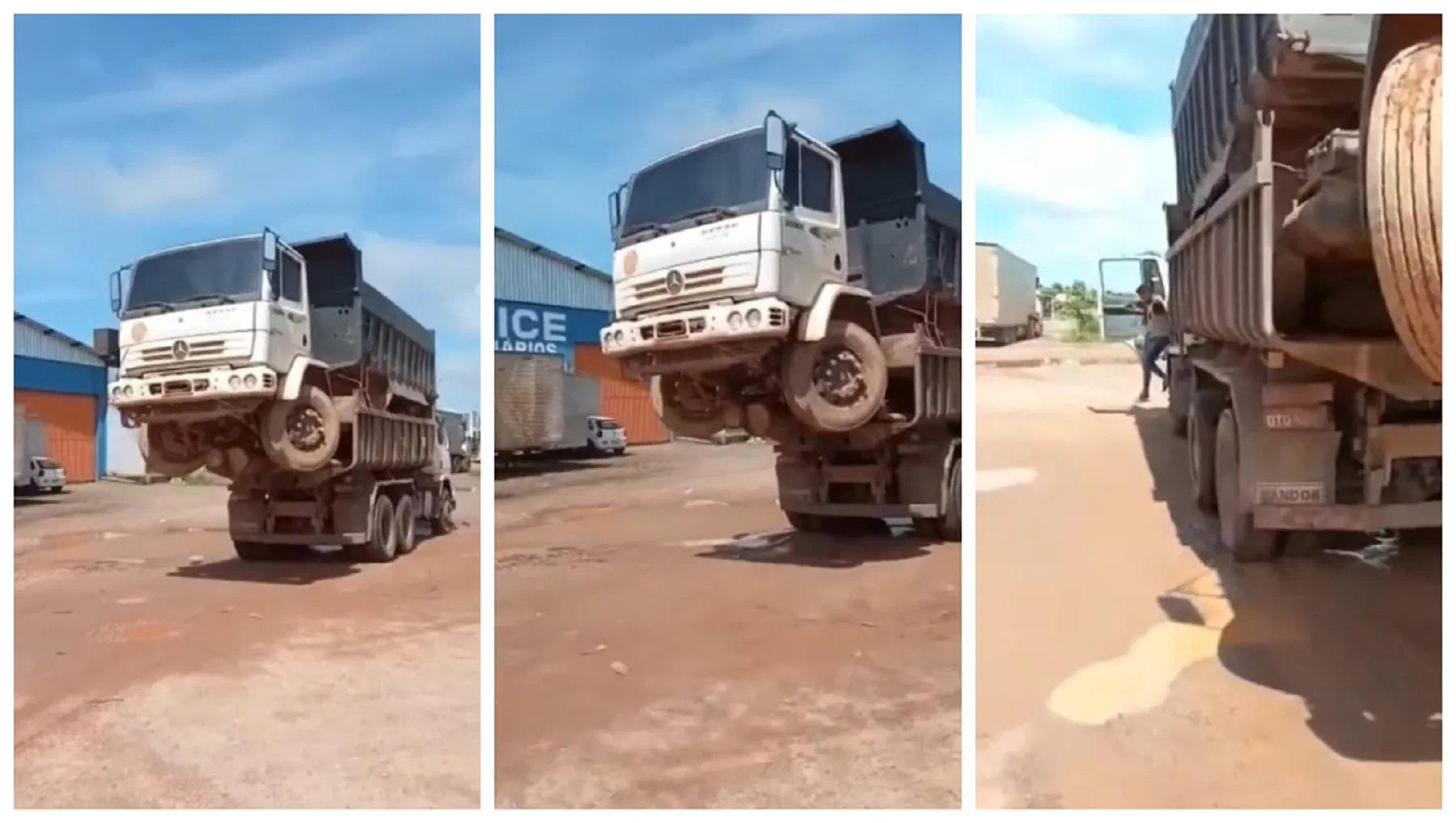 Caminhão-caçamba transportado outro caminhão chama atenção na web