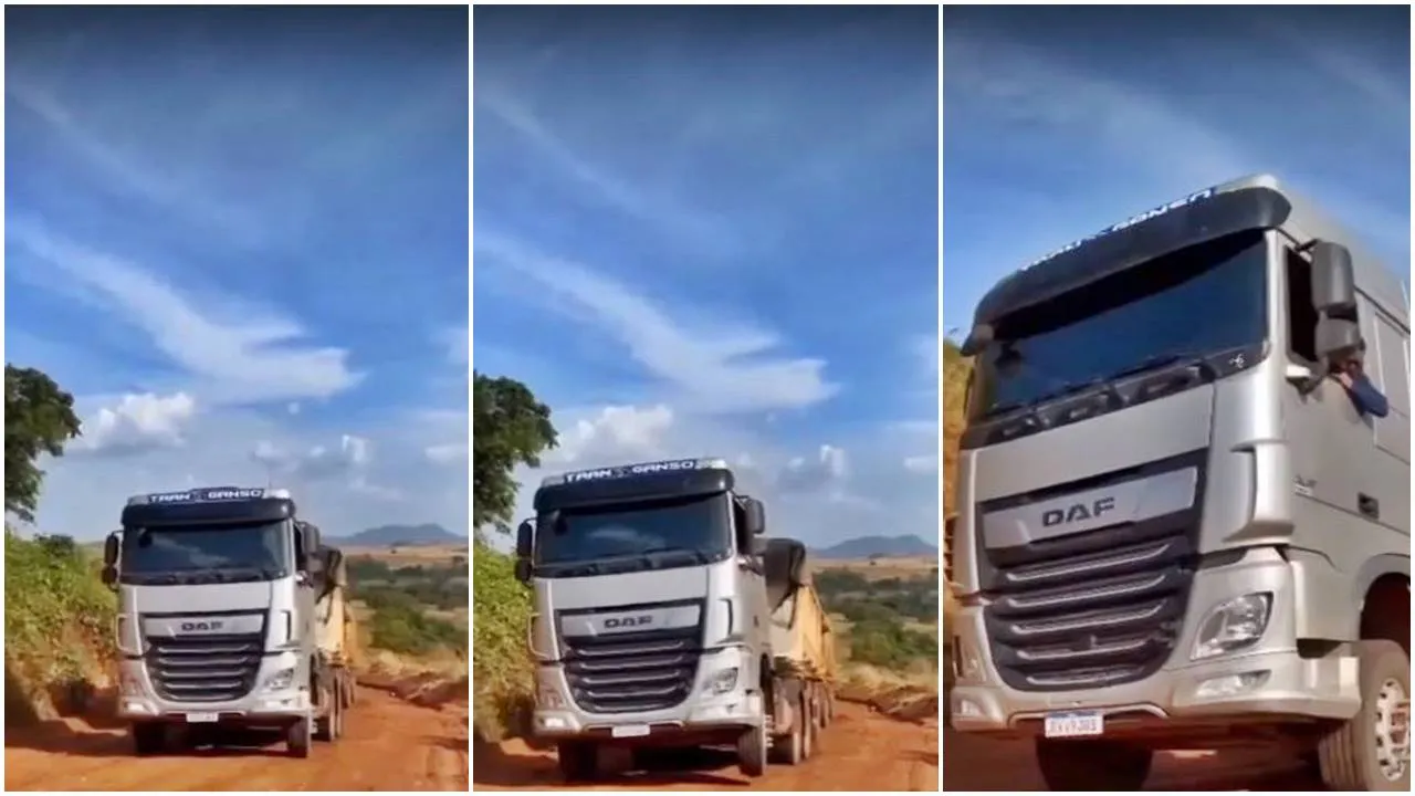 Video: Caminhoneiro mostra que o Daf XF tem potência de sobra.