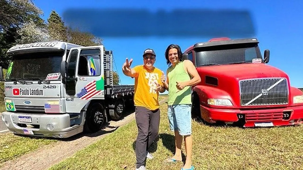 Polícia para caminhão de Cabelo Batateiro e Paulo Landim
