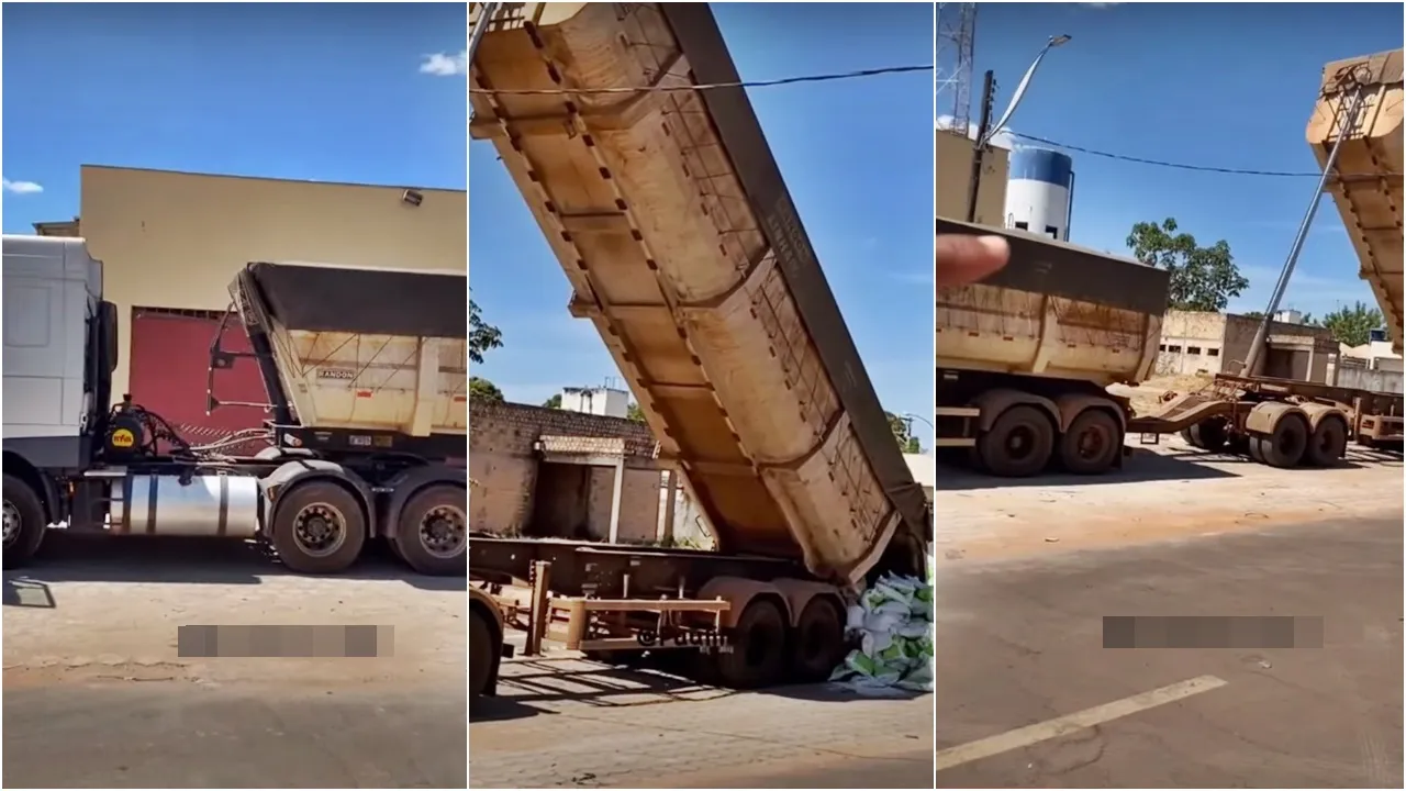 Caminhoneiro se revolta e joga carga no chão após a empresa não autorizar o descarregamento