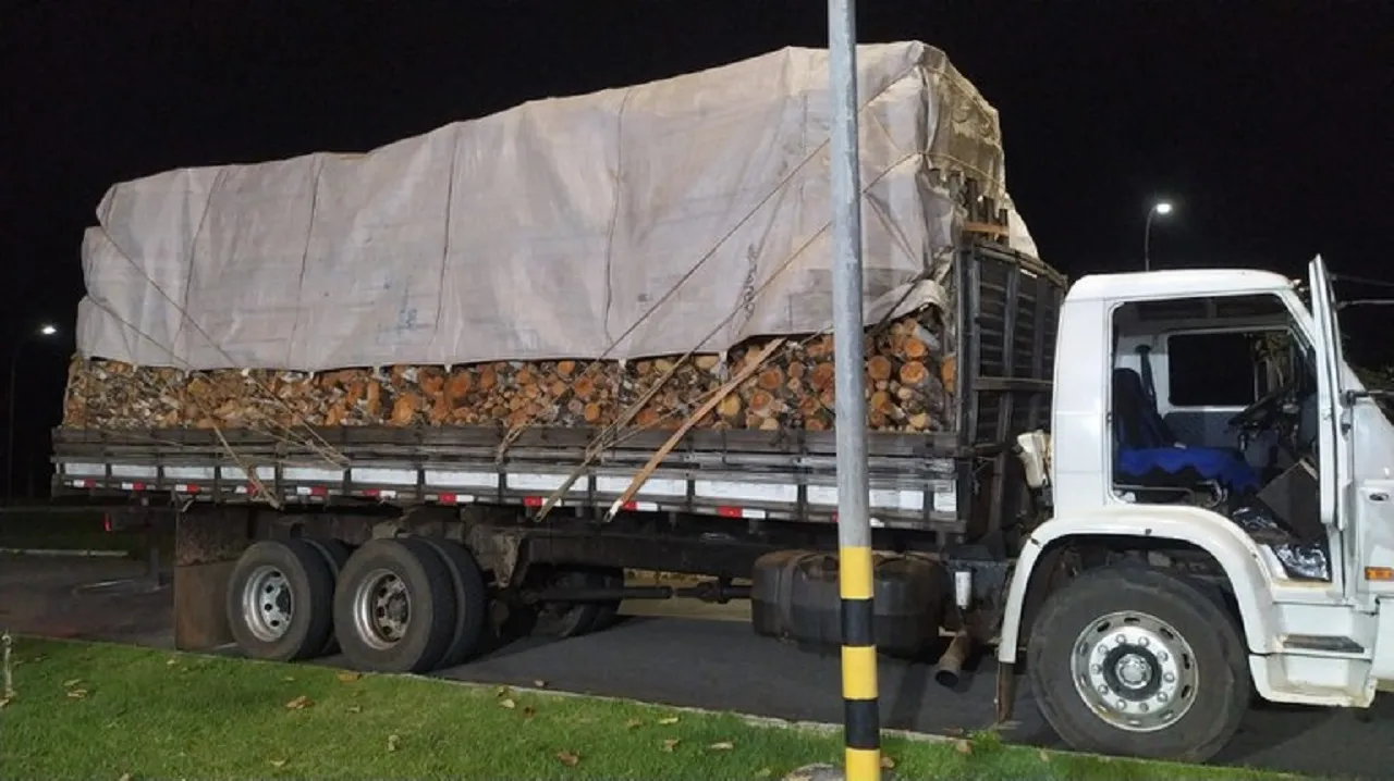 PRF flagra caminhão com placa de cabeça para baixo na Br-101