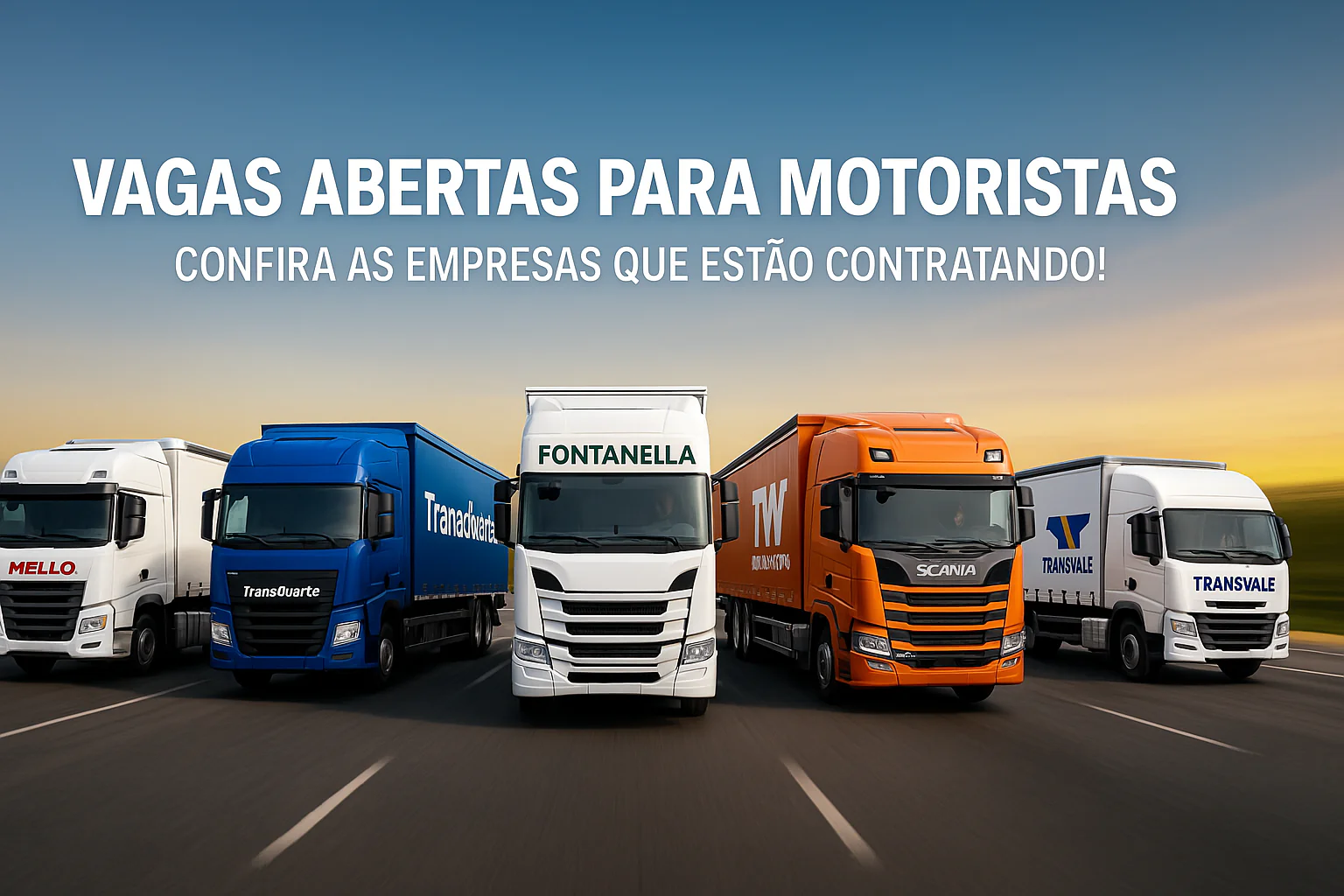 5 Transportadoras com vagas para motorista