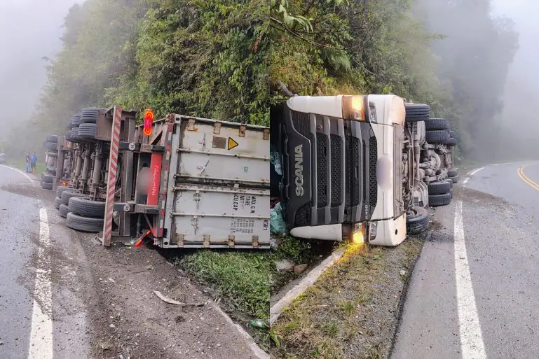 Caminhoneiro morre em grave acidente na BR-470 em Pouso Redondo (SC)
