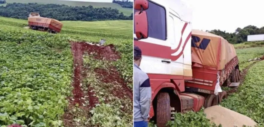 Fazendeiro cobra R$ 22 mil para liberar caminhão preso em sua lavoura