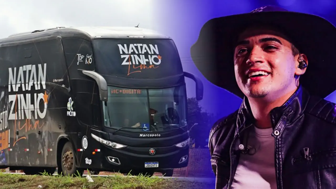 Ônibus de cantor Natanzinho é flagrado em ultrapassagem perigosa; vídeo mostra risco de colisão frontal