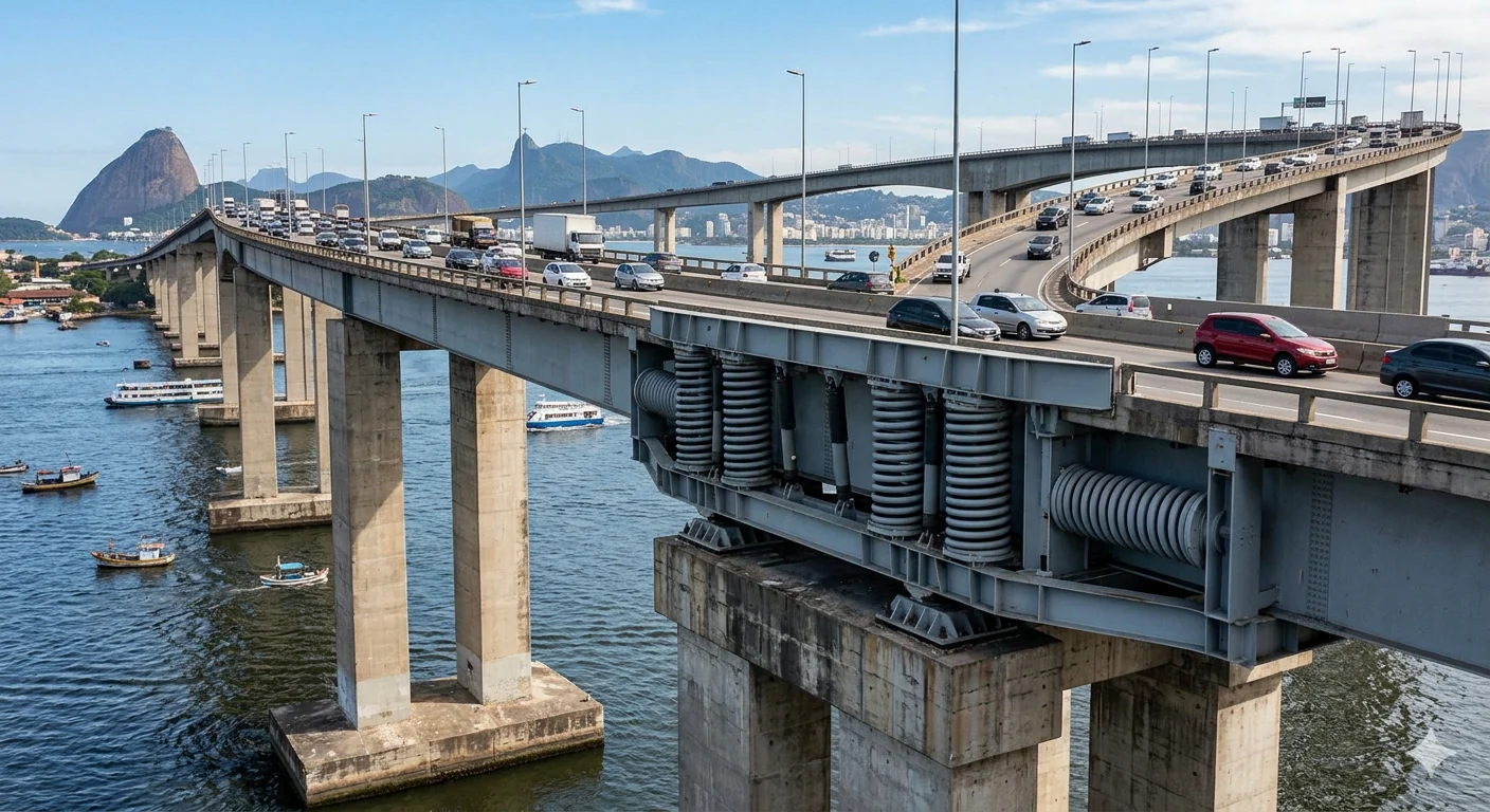 O sistema escondido que impediu a Ponte Rio-Niterói de balançar com o vento.