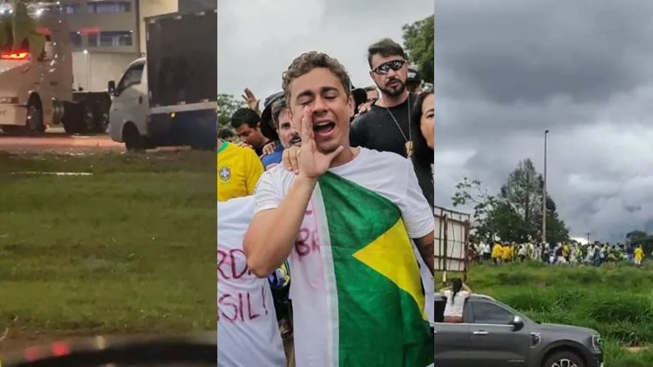 Caminhada de deputado Nikolas reúne apoio de pessoas e caminhoneiros rumo a Brasília