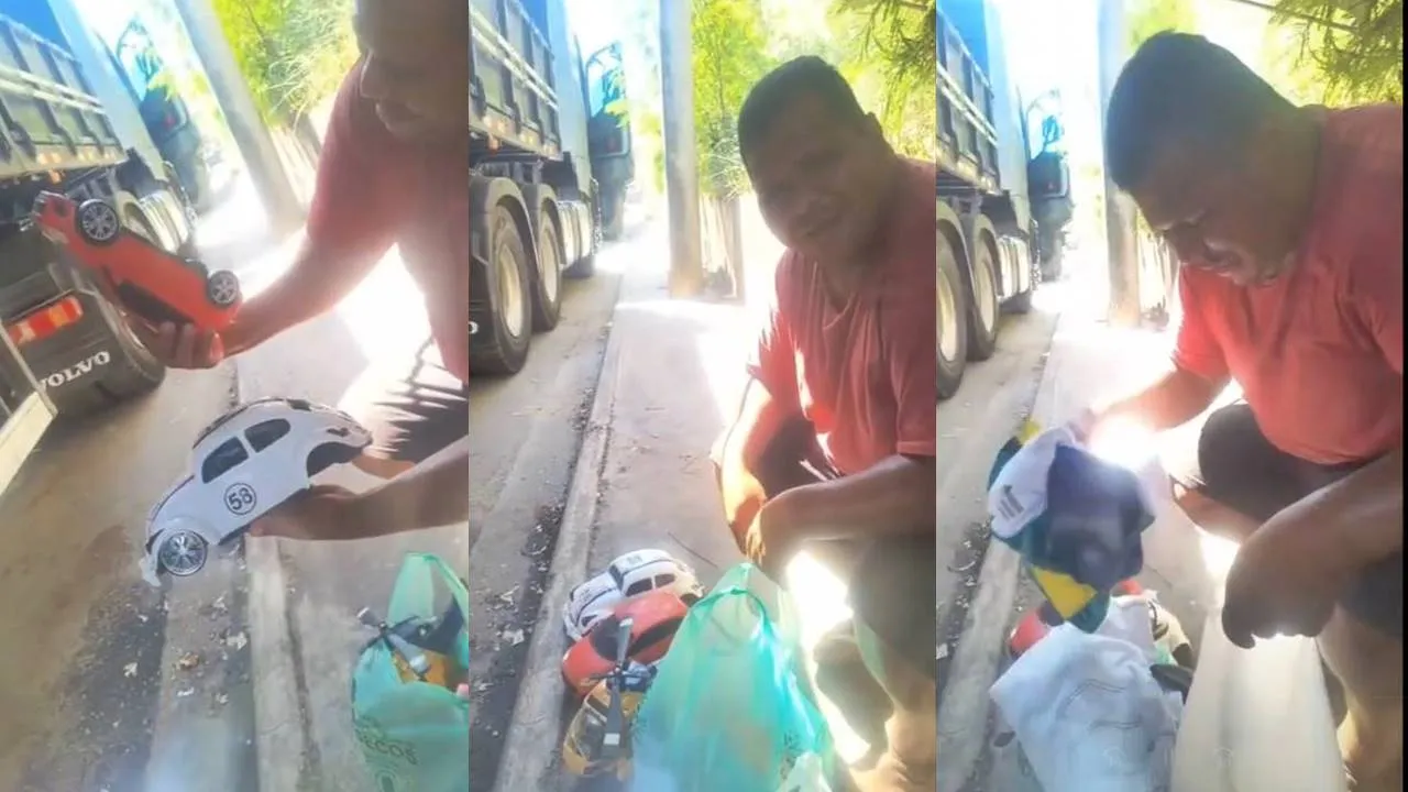 Caminhoneiro ganha roupas e brinquedos usados após ser confundido como morador de rua