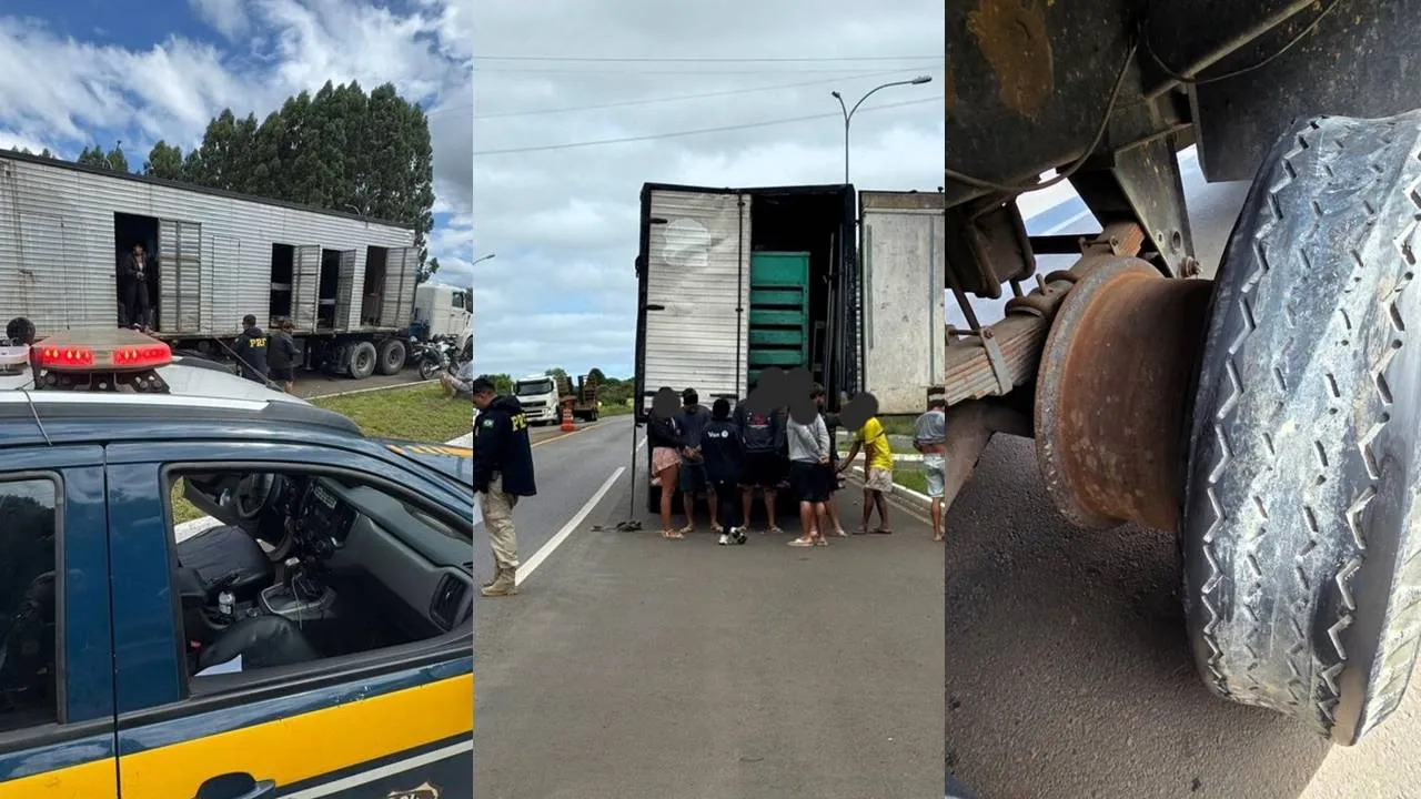 Trabalhadores são flagrado dentro do caminhao