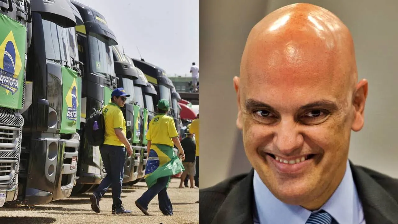 Multa imposta por Alexandre de Moraes aos caminhoneiros vira briga política em Brasília