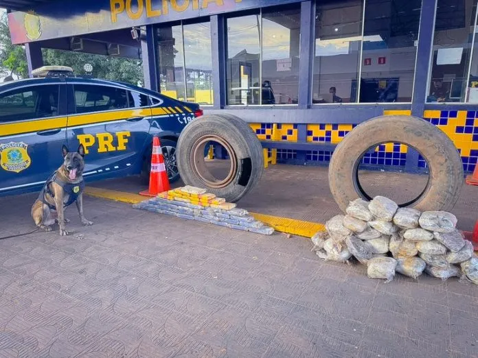 Caminhoneiro é preso na BR-364 com 65 kg de drogas escondidas em estepe
