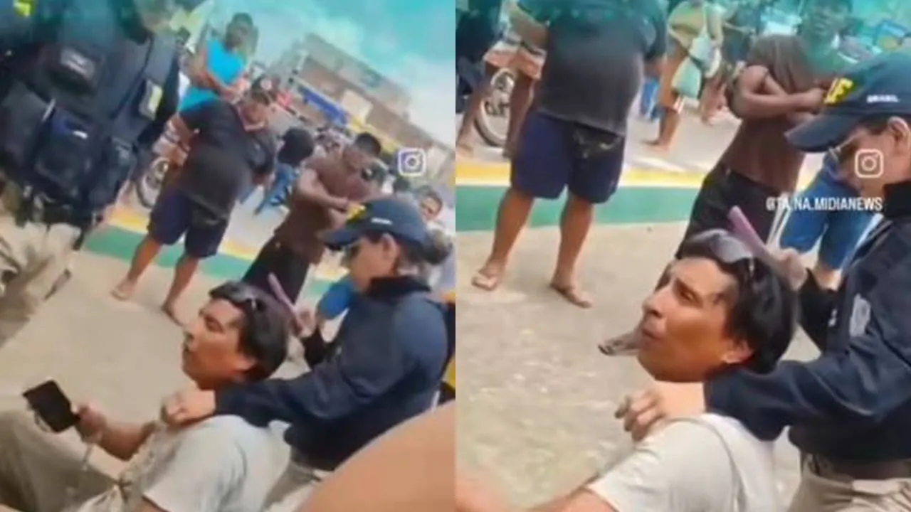 Vídeo de PRF com a mão no ombro de caminhoneiro viraliza nas redes sociais.