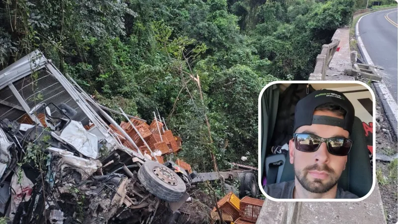 Caminhoneiro perde controle e morre após queda de ponte