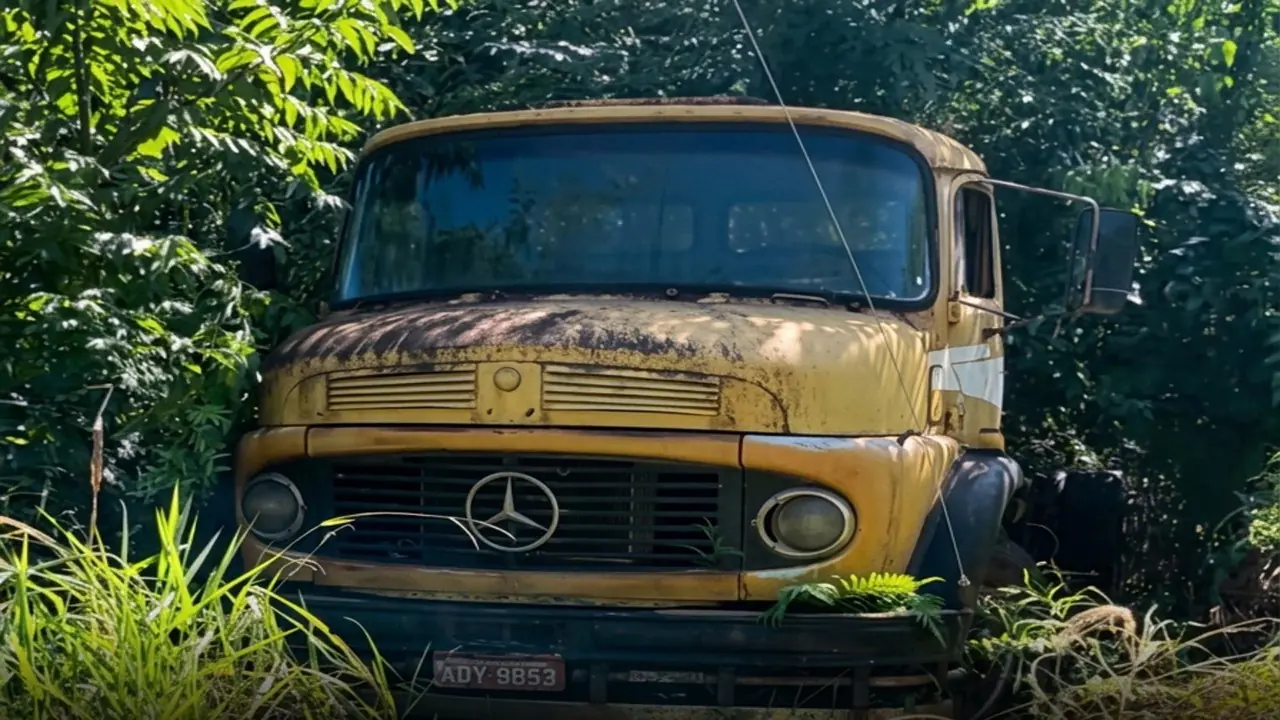 Mercedes 1111 achado no mato revive memória dos caminhoneiros antigos