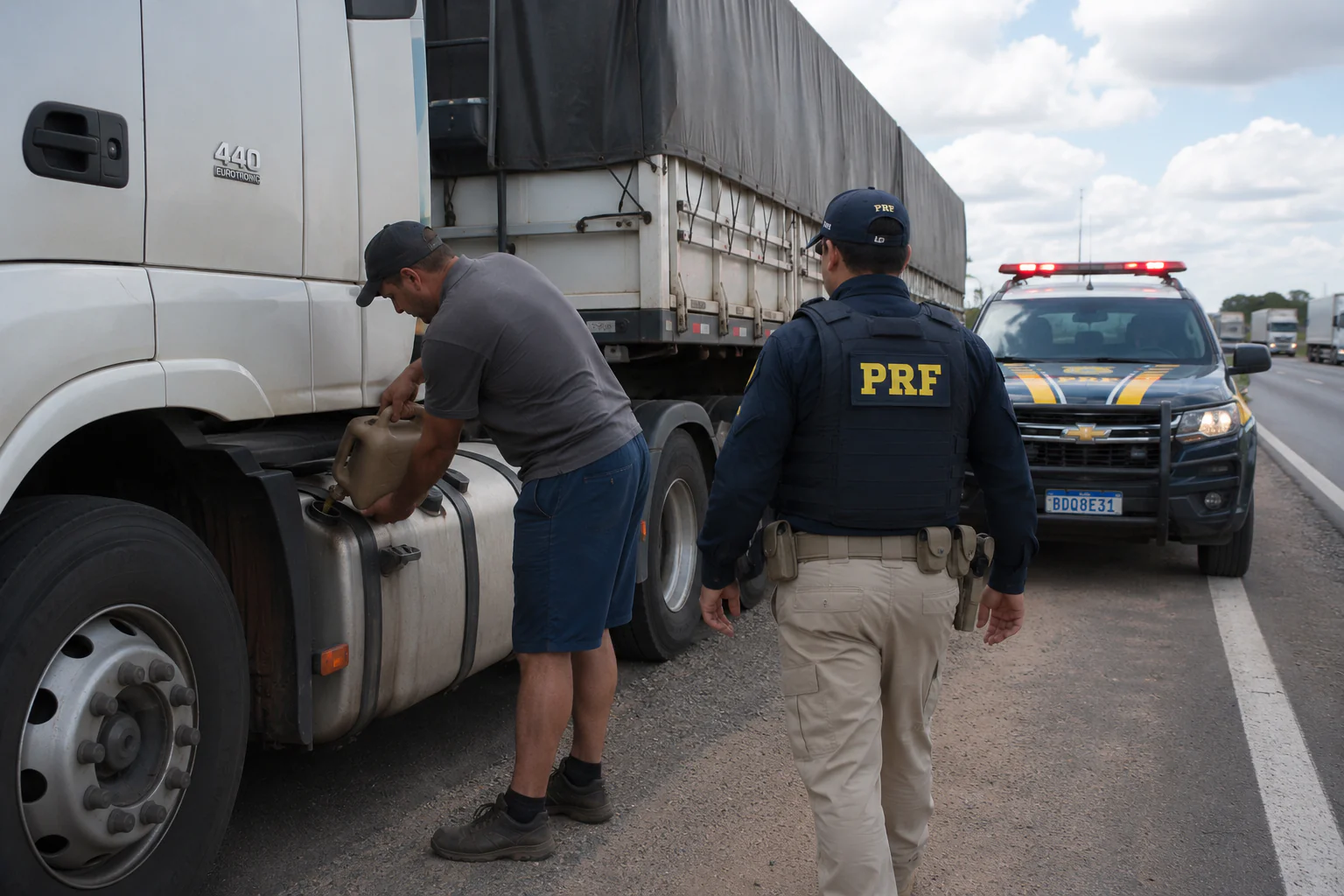 Ficar sem combustível na estrada pode resultar em multa de R$ 130,16