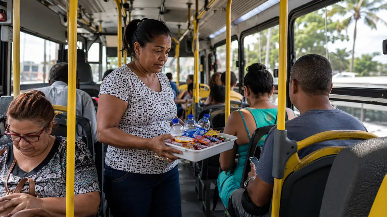 Fortaleza pode autorizar comércio ambulante dentro dos ônibus