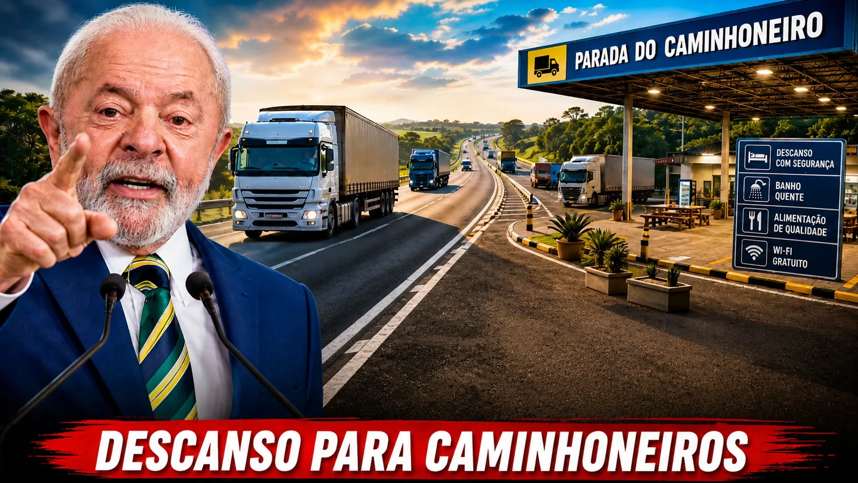 Lula quer conquistar os caminhoneiros criando 41 paradas para descanso
