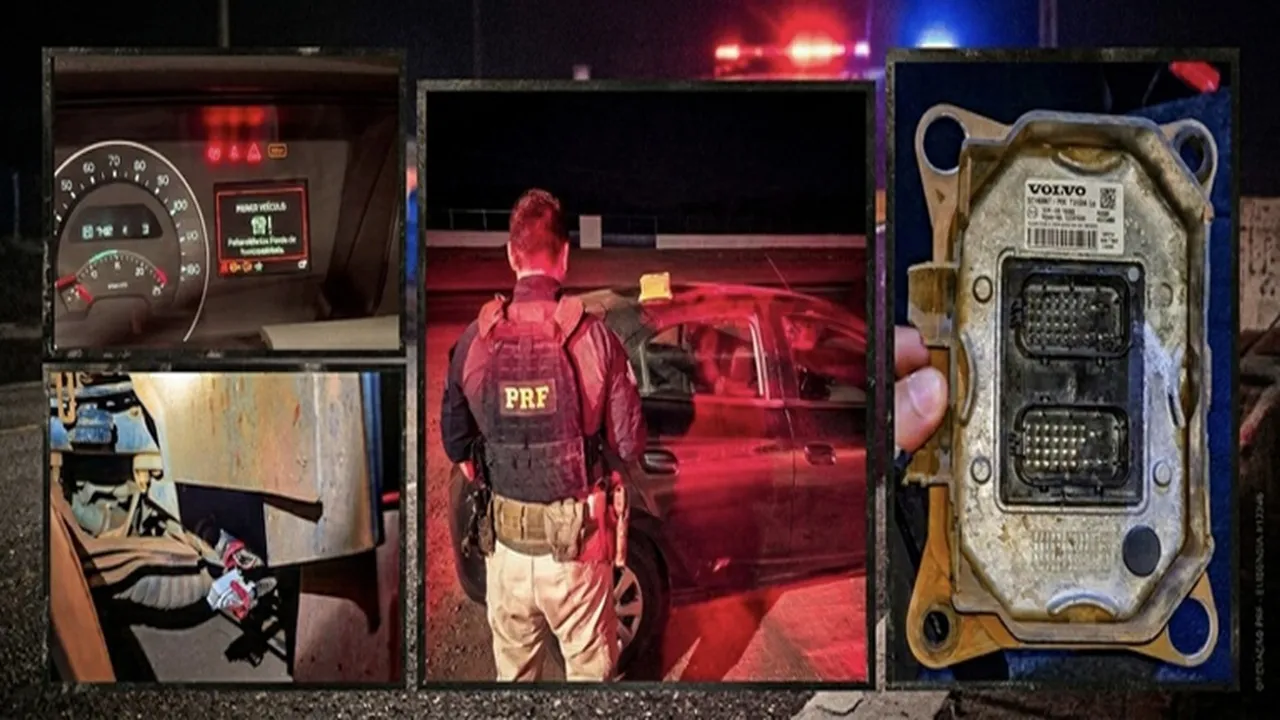 PRF prendeu um suspeito após encontrar módulo retirado de uma carreta