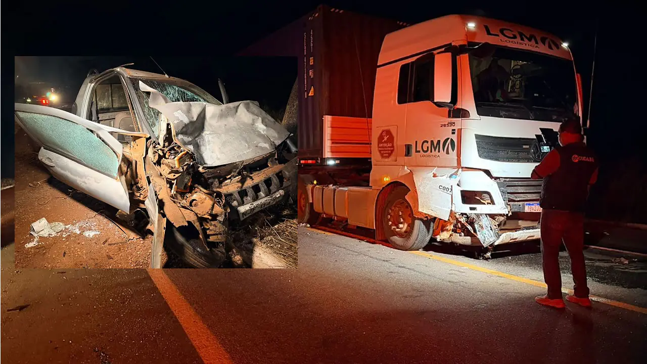 Caminhoneiro filma carro em zigue-zague segundos antes de batida na BR-070 em MT