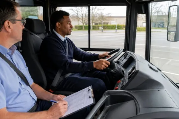 Teste de ônibus reprova por detalhe simples antes mesmo de sair com o veículo